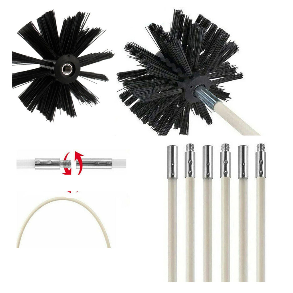 Dryer Vent & Chimney Brush Kit - 6 Rods